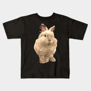 cream Lion Head Rabbit _ Bunniesmee Kids T-Shirt